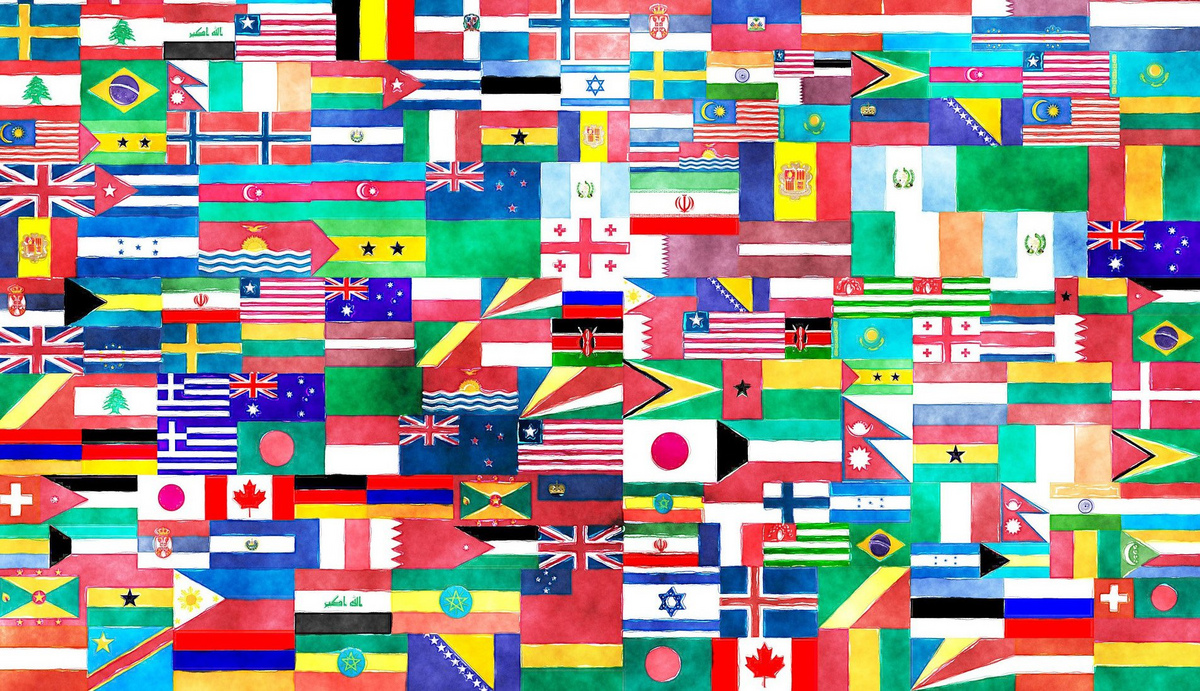 Viele verschiedene Flaggen